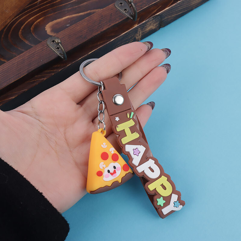 جاکلیدی سیلیکونی طرح خوراکی + بند آویز