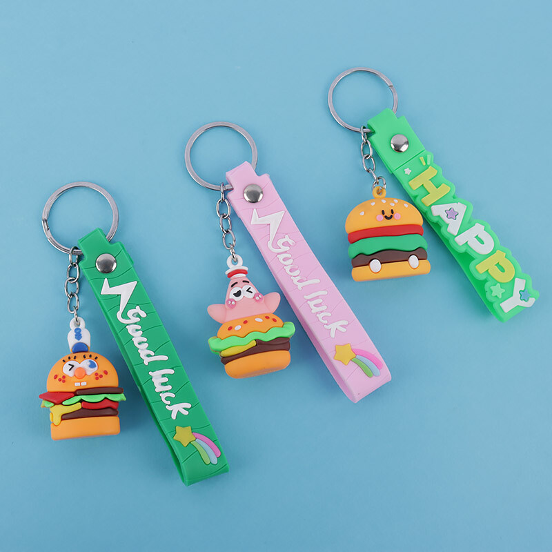 جاکلیدی سیلیکونی طرح خوراکی + بند آویز