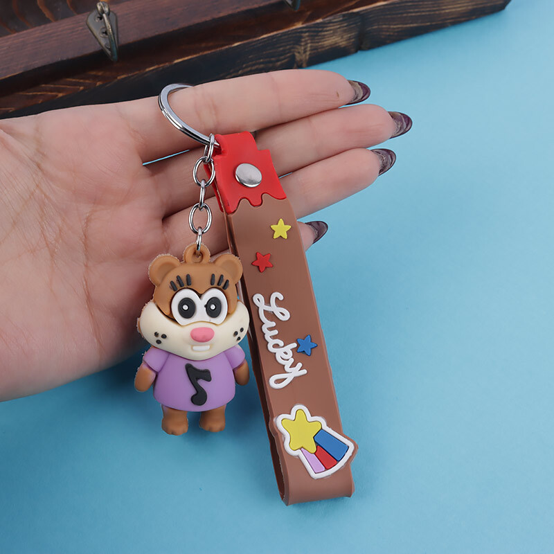 جاکلیدی سیلیکونی طرح سنجاب + بند آویز