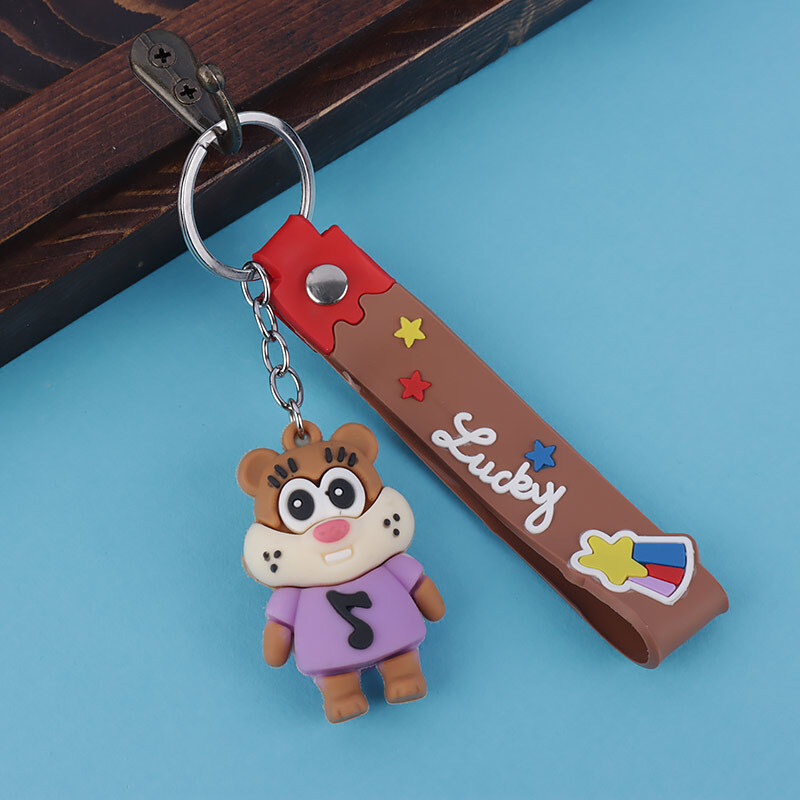 جاکلیدی سیلیکونی طرح سنجاب + بند آویز