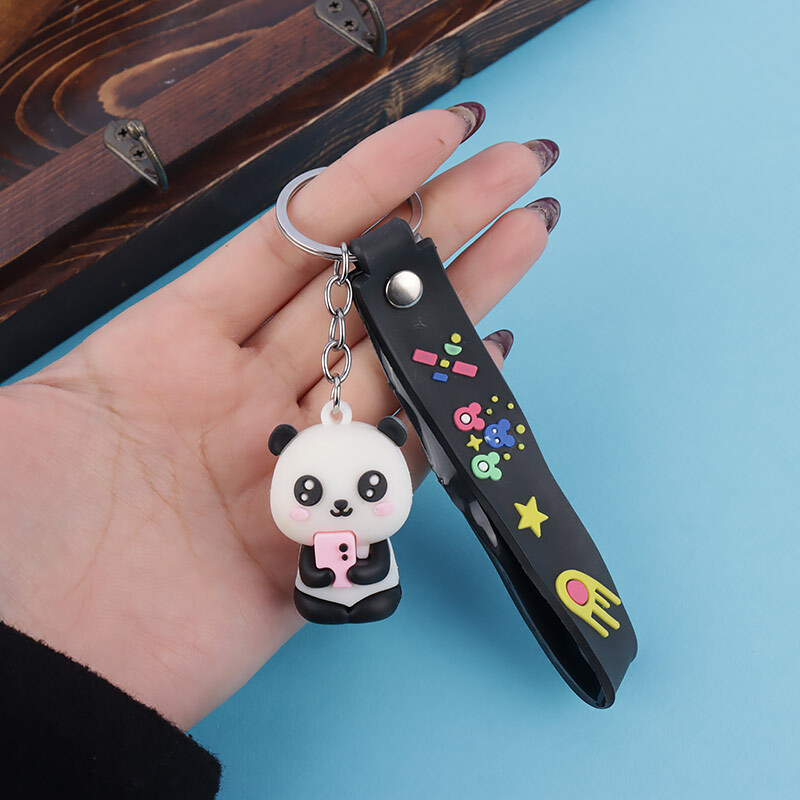 جاکلیدی سیلیکونی پاندا کیوت + بند آویز