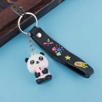 جاکلیدی سیلیکونی پاندا کیوت + بند آویز