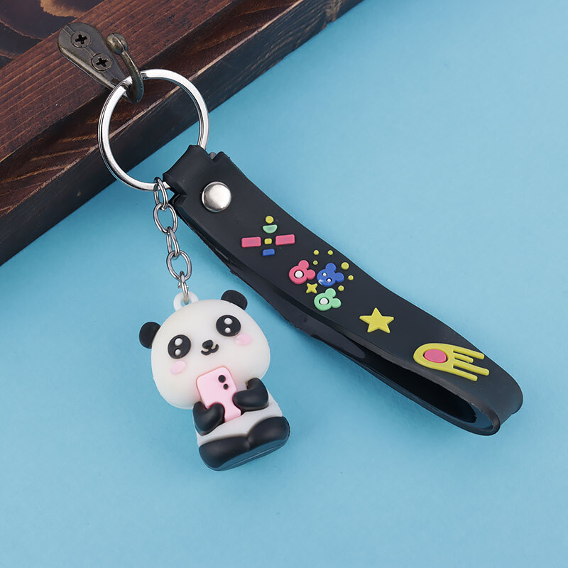 جاکلیدی سیلیکونی پاندا کیوت + بند آویز