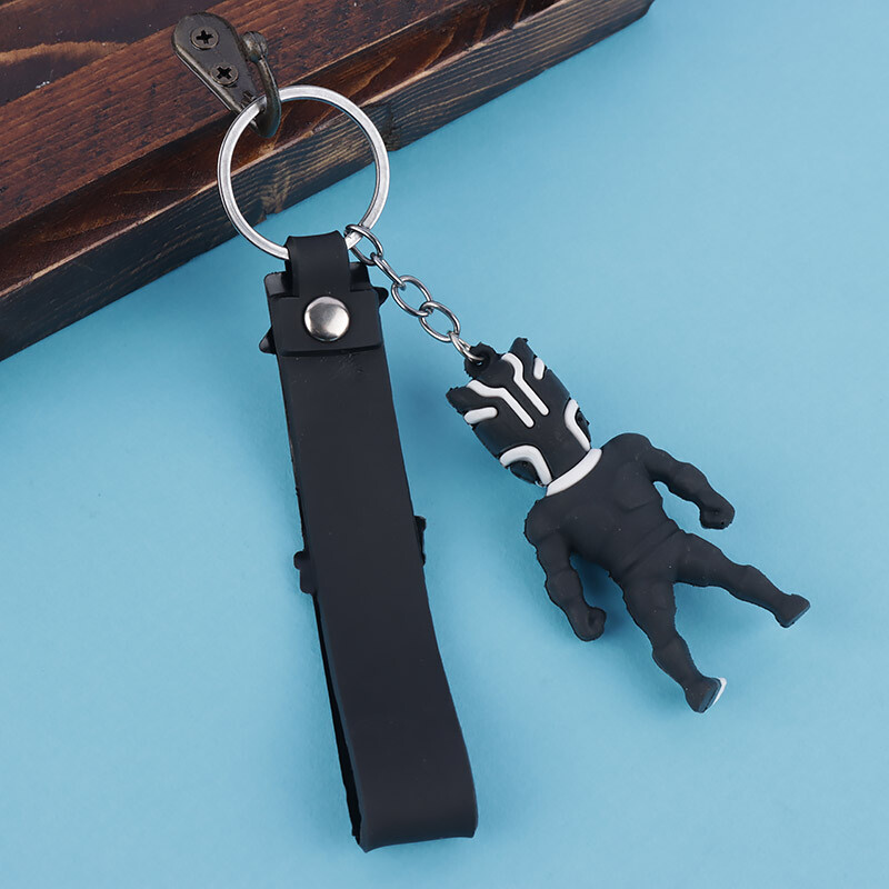 جاکلیدی سیلیکونی پلنگ سیاه + بند آویز