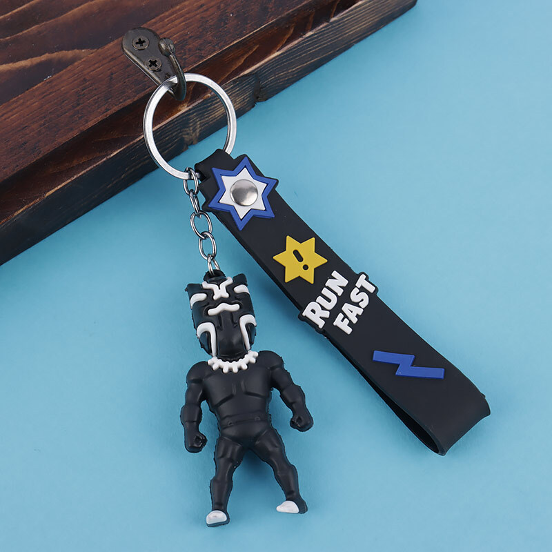 جاکلیدی سیلیکونی پلنگ سیاه + بند آویز