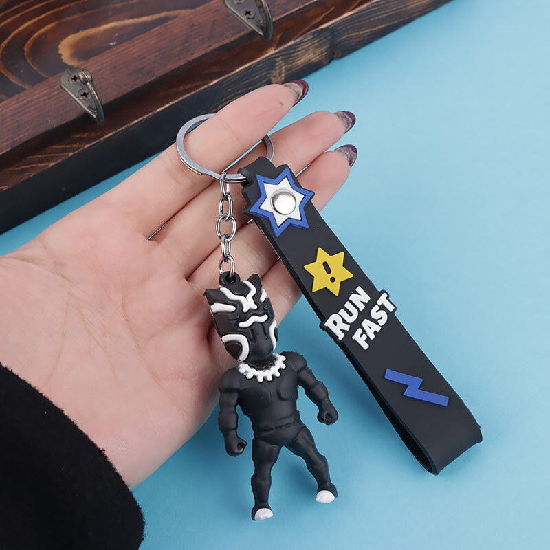 جاکلیدی سیلیکونی پلنگ سیاه + بند آویز