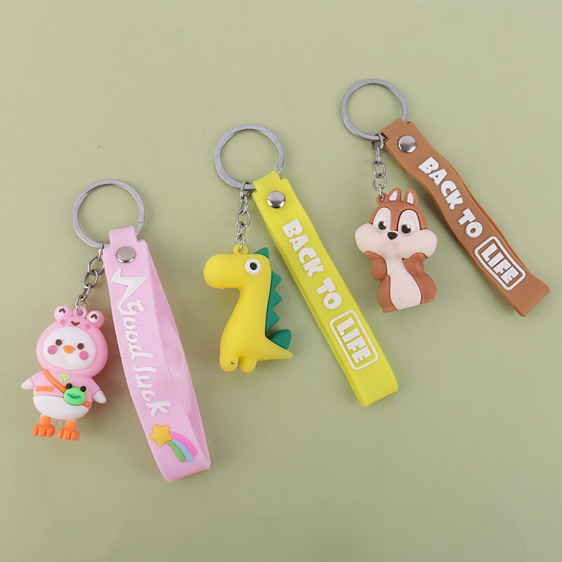 جاکلیدی سیلیکونی طرح حیوانات + بند آویز