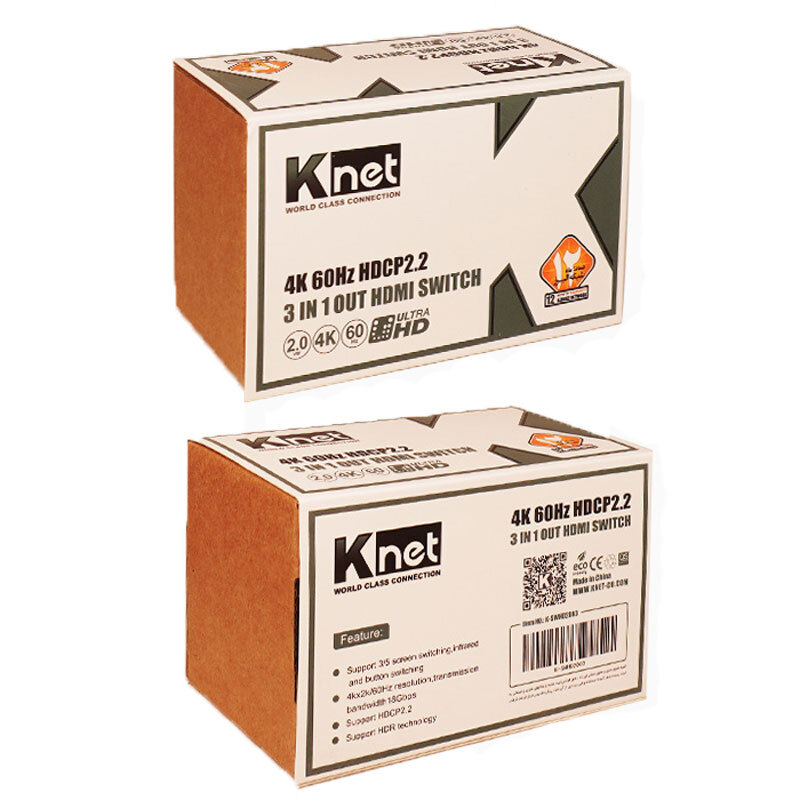 سوییچ 3 پورت HDMI کی نت K-S723 + ریموت کنترل