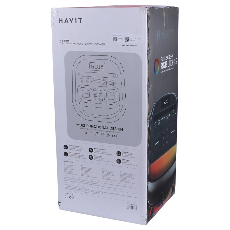 اسپیکر چمدانی بلوتوثی هویت SQ122BT + میکروفون و ریموت کنترل
