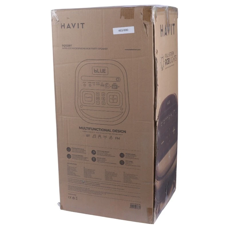 اسپیکر چمدانی بلوتوثی هویت SQ122BT + میکروفون و ریموت کنترل