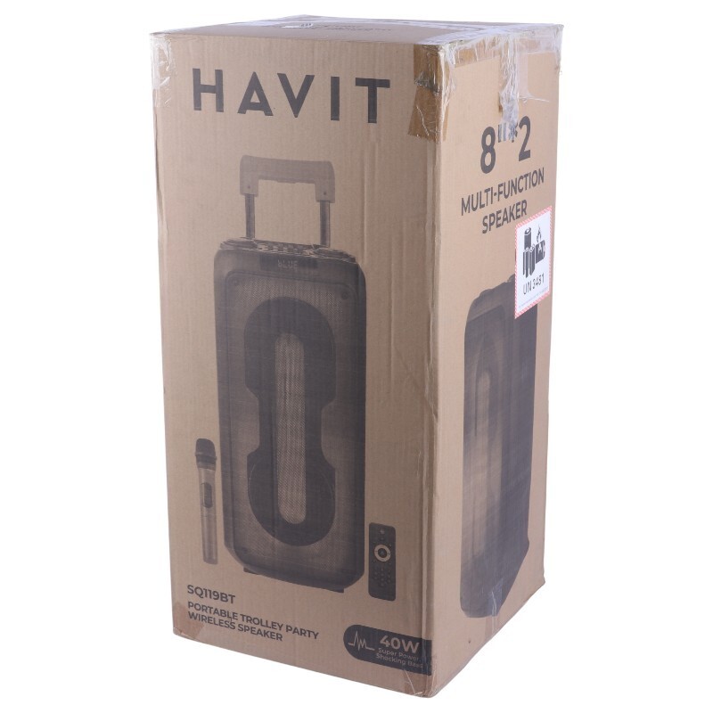 اسپیکر چمدانی بلوتوثی هویت SQ119BT + میکروفون و ریموت کنترل