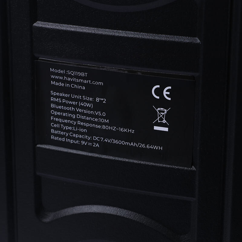 اسپیکر چمدانی بلوتوثی هویت SQ119BT + میکروفون و ریموت کنترل