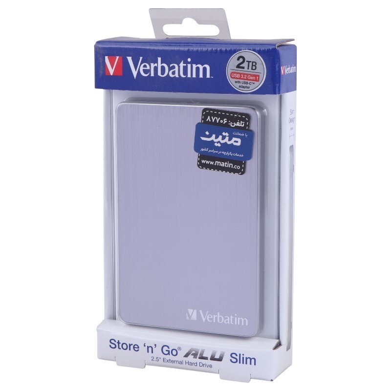 هارد اکسترنال ورباتیم Verbatim Store n Go ALU Slim 2TB