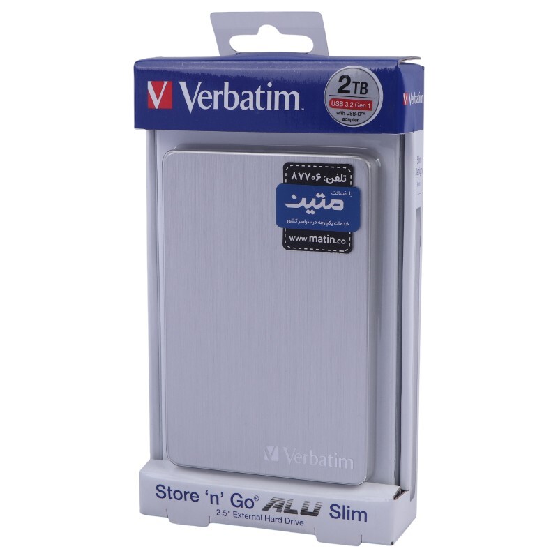 هارد اکسترنال ورباتیم Verbatim Store n Go ALU Slim 2TB