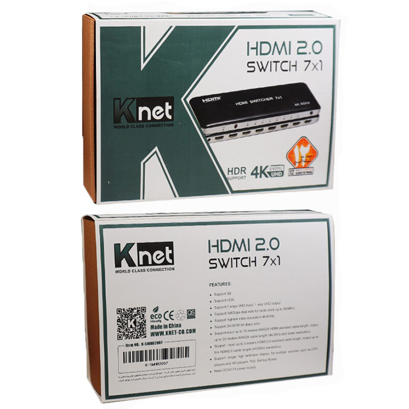 سوییچ 7 پورت HDMI کی نت K-S727 + ریموت کنترل