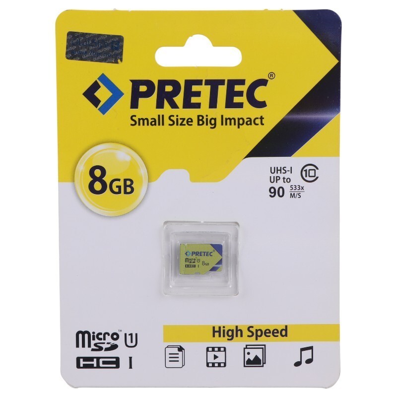 رم میکرو 8 گیگ پرتک Pretec 533X U1 C10 90MB/s