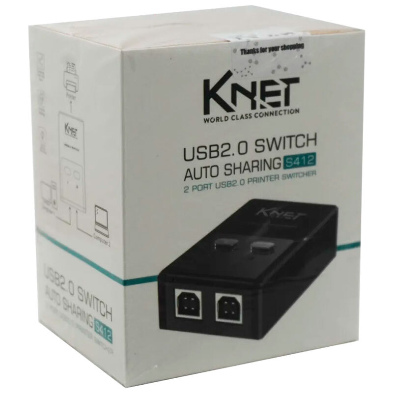 سوییچ پرینتر K-net K-S412 USB Switch 2Port