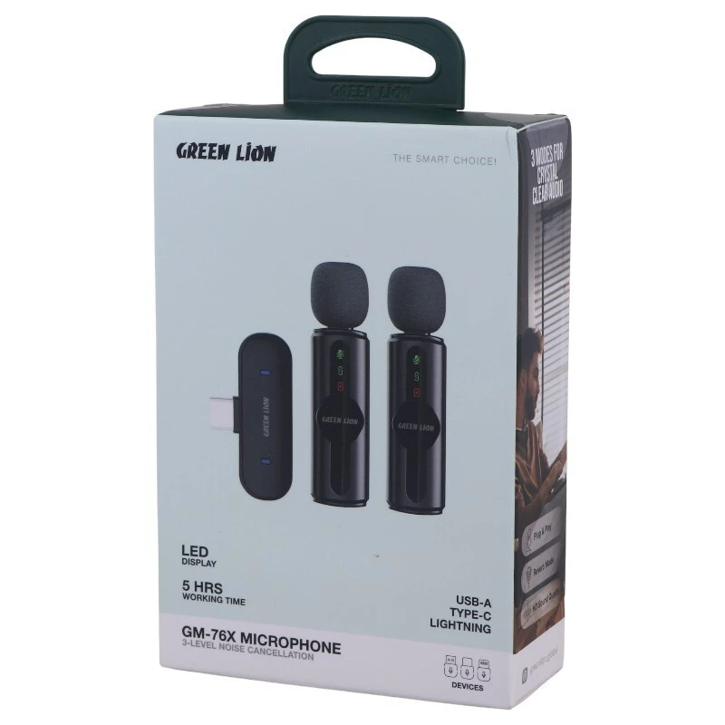 میکروفون یقه ای بی سیم Green Lion GM-76X