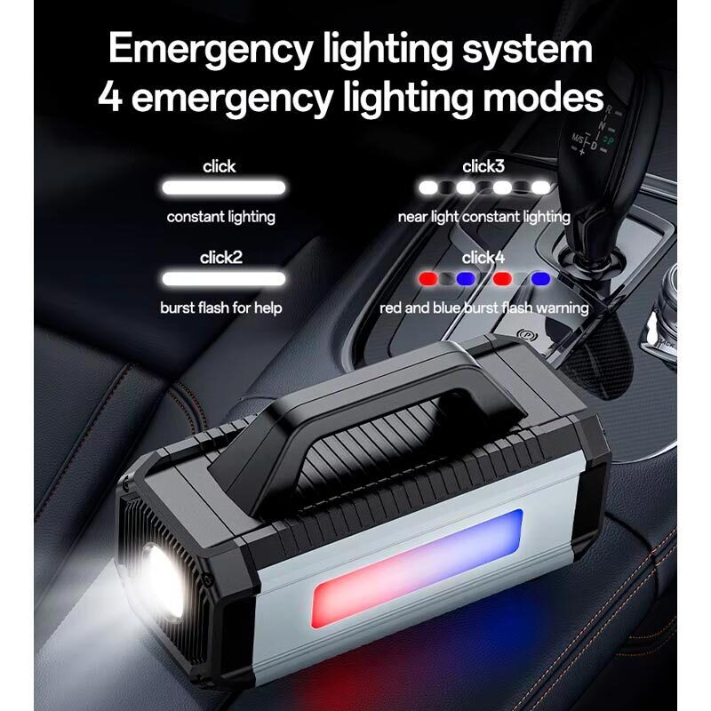 جامپ استارتر و پمپ باد و پاور بانک یسیدو VC13 ظرفیت 10000 میلی آمپر ساعت