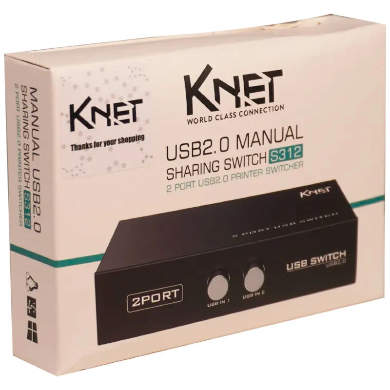 سوییچ پرینتر 2 پورت دستی کی نت K-S312