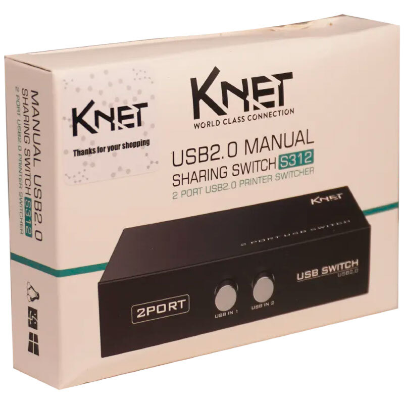سوییچ پرینتر K-net K-S312 USB Switch 2Port