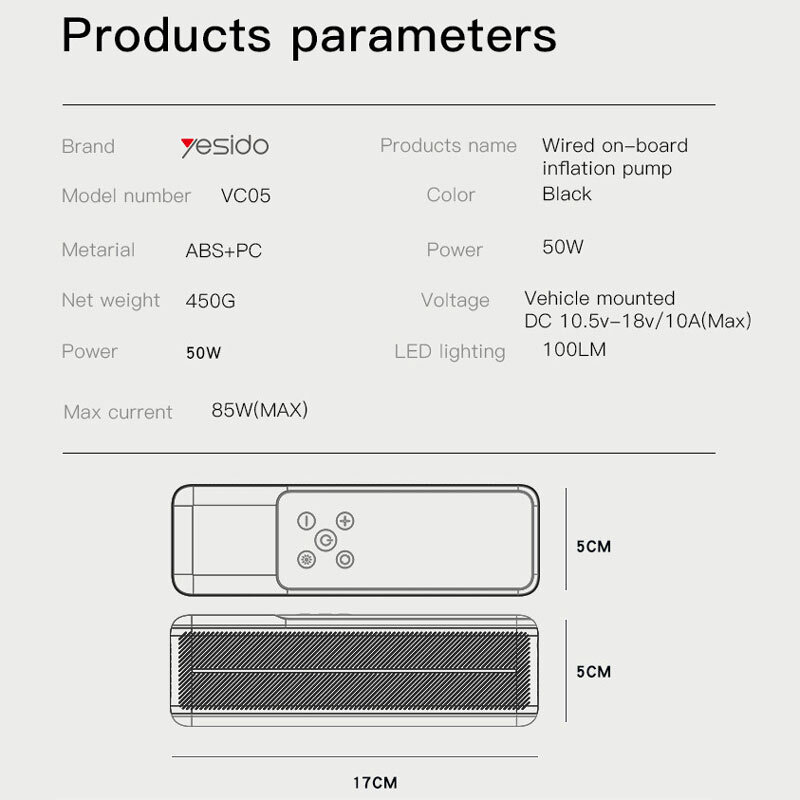 پمپ باد دمنده Yesido VC05