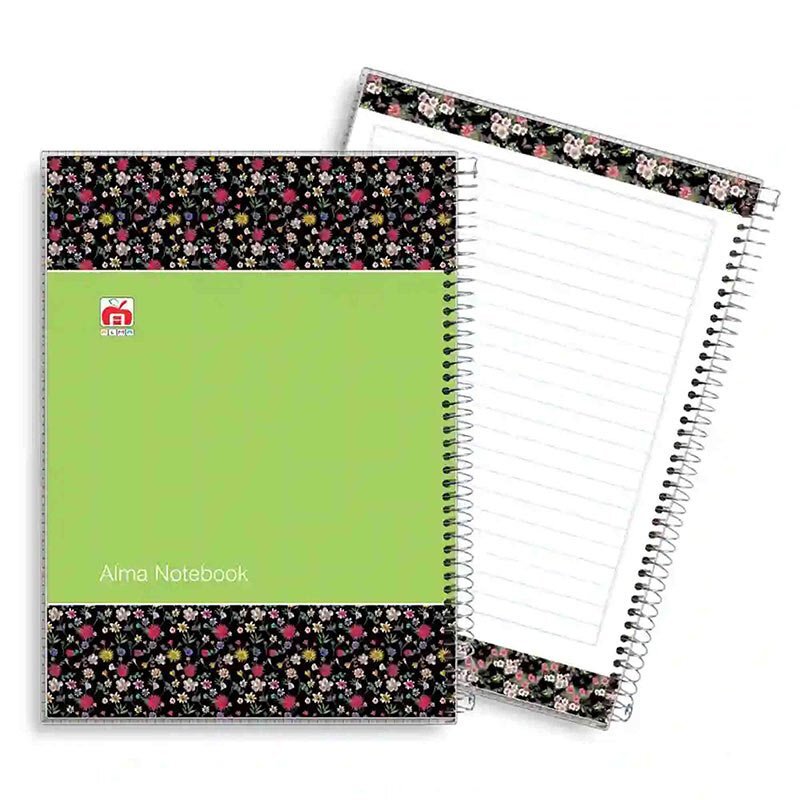 دفتر سیمی حاشیه دار 80 برگ طرح گل نهال آلما کد 7896