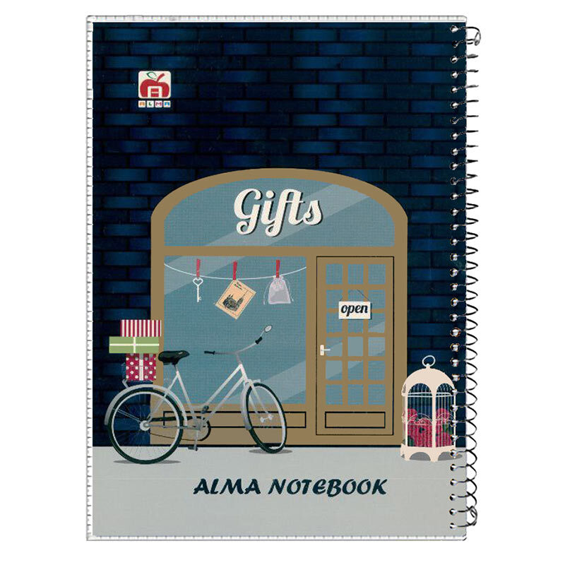 دفتر سیمی 40 برگ طرح کلاسیک نهال آلما کد 7416