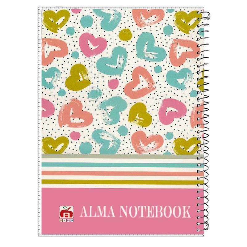 دفتر سیمی 40 برگ طرح کلاسیک نهال آلما کد 7416