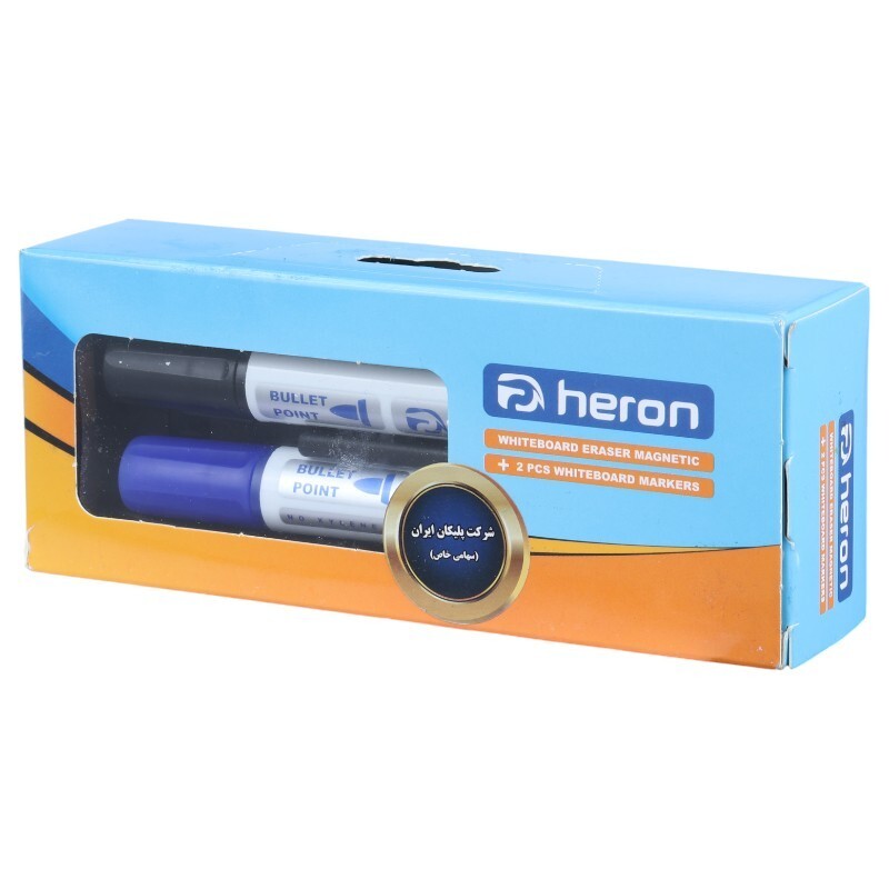 ست تخته پاک کن مغناطیسی و ماژیک نوک گرد Heron