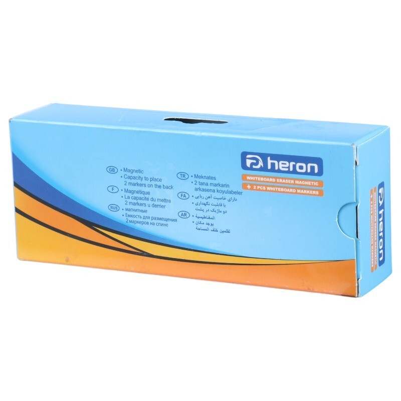 ست تخته پاک کن مغناطیسی و ماژیک نوک گرد Heron
