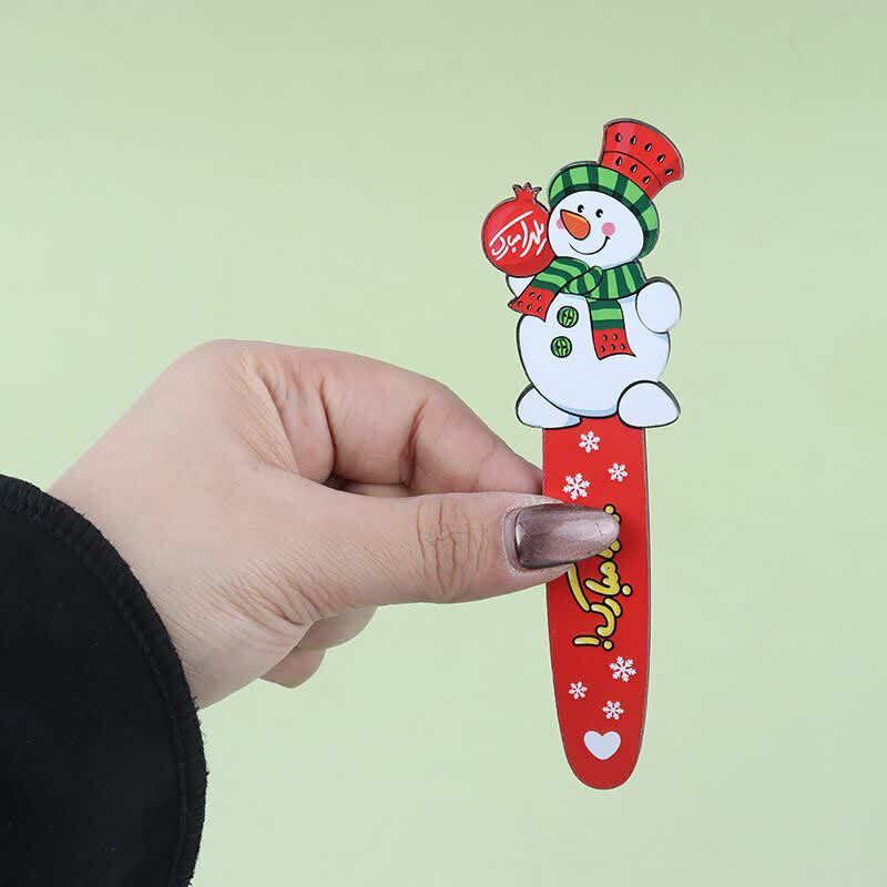 نشانگر کتاب چوبی رویال طرح یلدایی آدم برفی