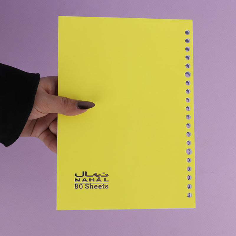 کاغذ کلاسوری 20 حلقه 80 برگ نهال آلما سایز A5 کد 1784
