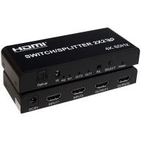 سوییچ اسپلیتر 2 در 2 HDMI کی نت K-SS22 + ریموت کنترل