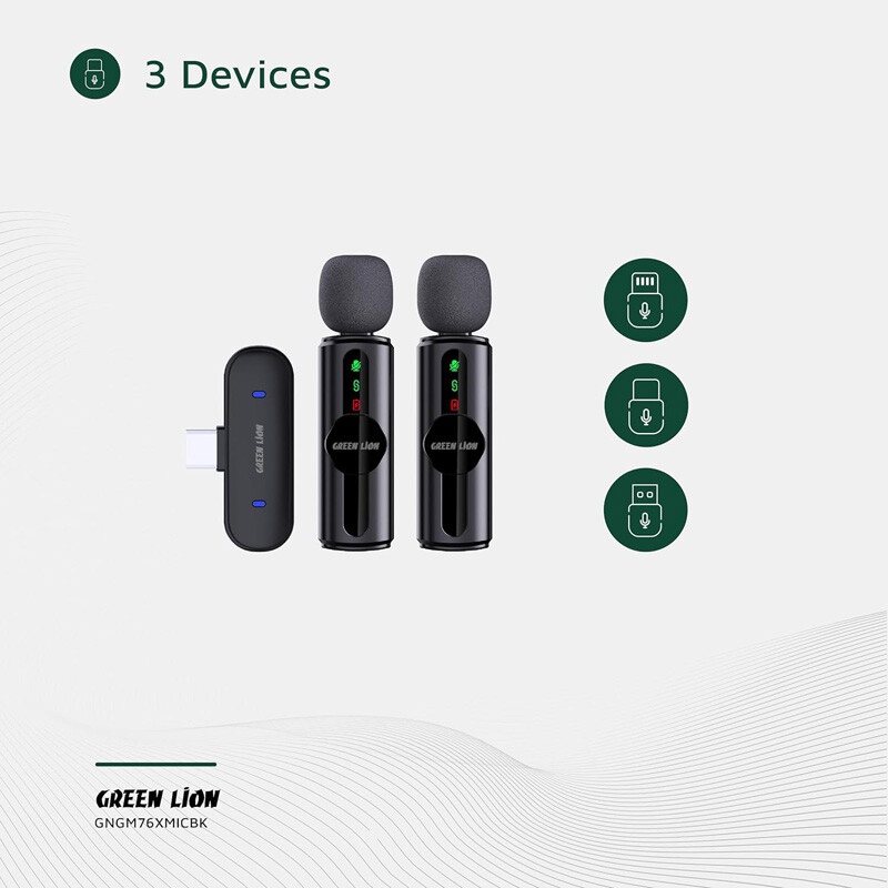 میکروفون یقه ای بی سیم Green Lion GM-76X