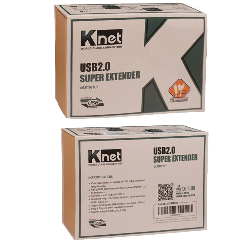 مبدل افزایش طول USB تحت شبکه کی نت K-E360 طول 60 متر