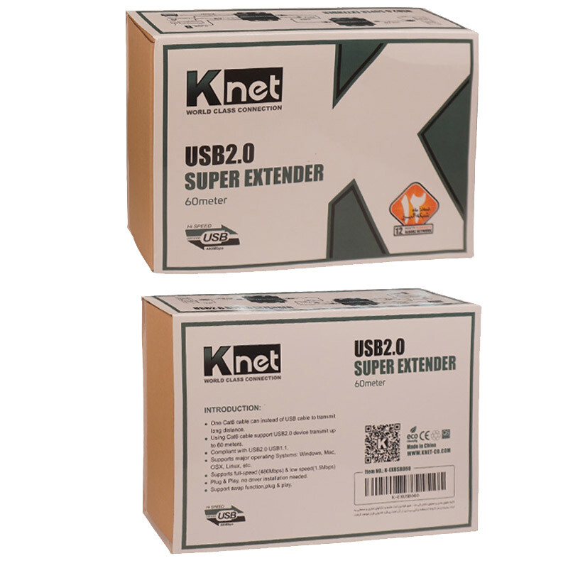مبدل افزایش طول USB تحت شبکه کی نت K-E360 طول 60 متر