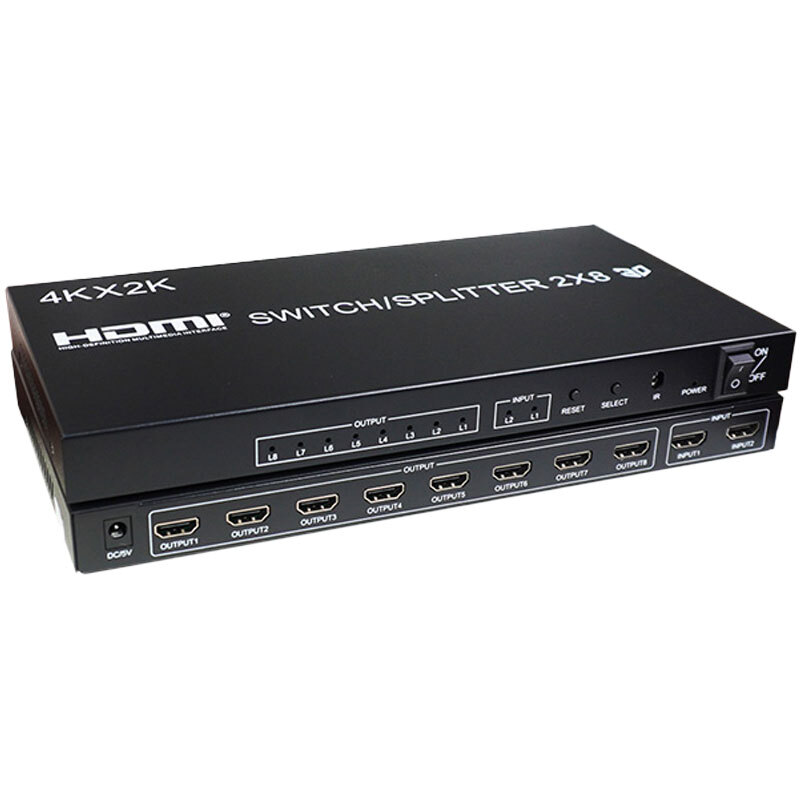 سوییچ اسپلیتر 2 در 8 HDMI کی نت K-SS28 + ریموت کنترل