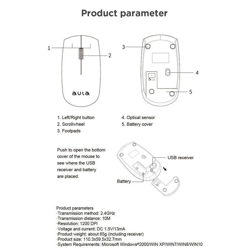 موس بی سیم آئولا AM201