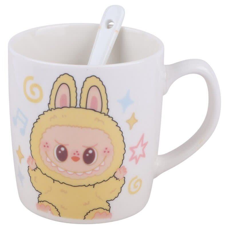 ست ماگ سرامیکی و عروسک سیلیکونی طرح لبوبو