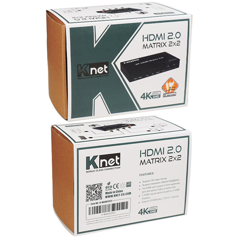 ماتریکس 2 در 2 HDMI کی نت K-M22 + ریموت کنترل