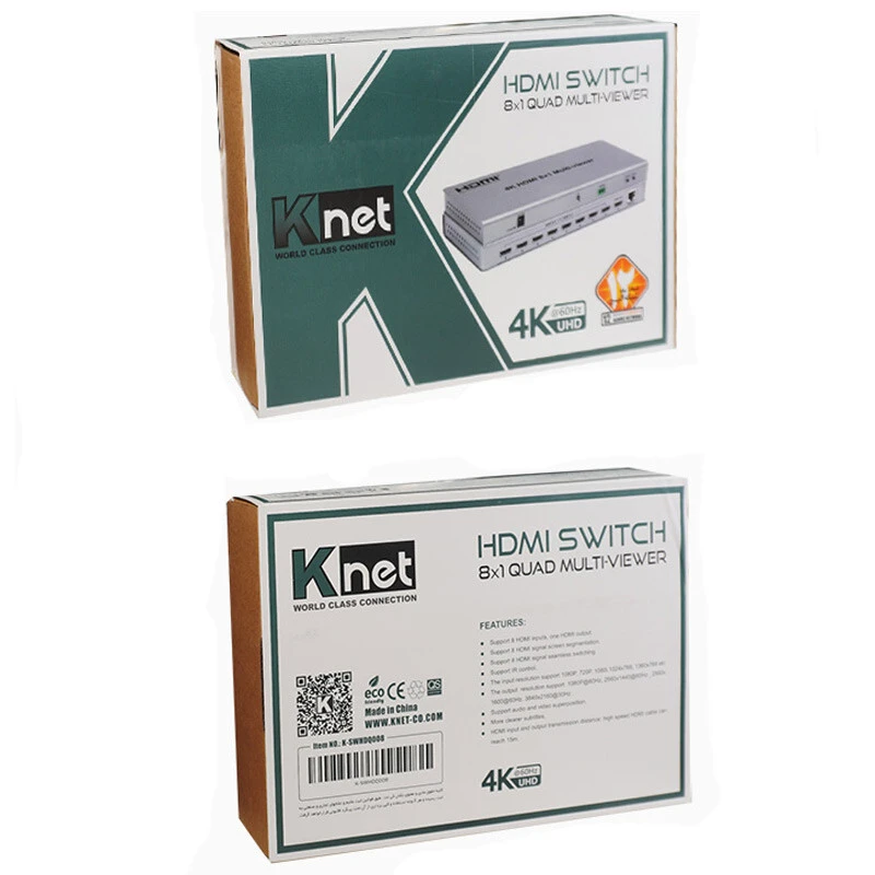 سوییچ کواد 8 پورت HDMI کی نت K-S628 + ریموت کنترل