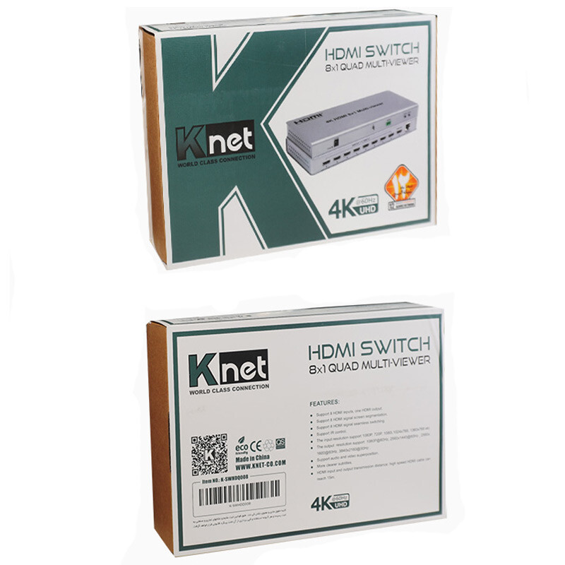 سوییچ کواد 8 پورت HDMI کی نت K-S628 + ریموت کنترل