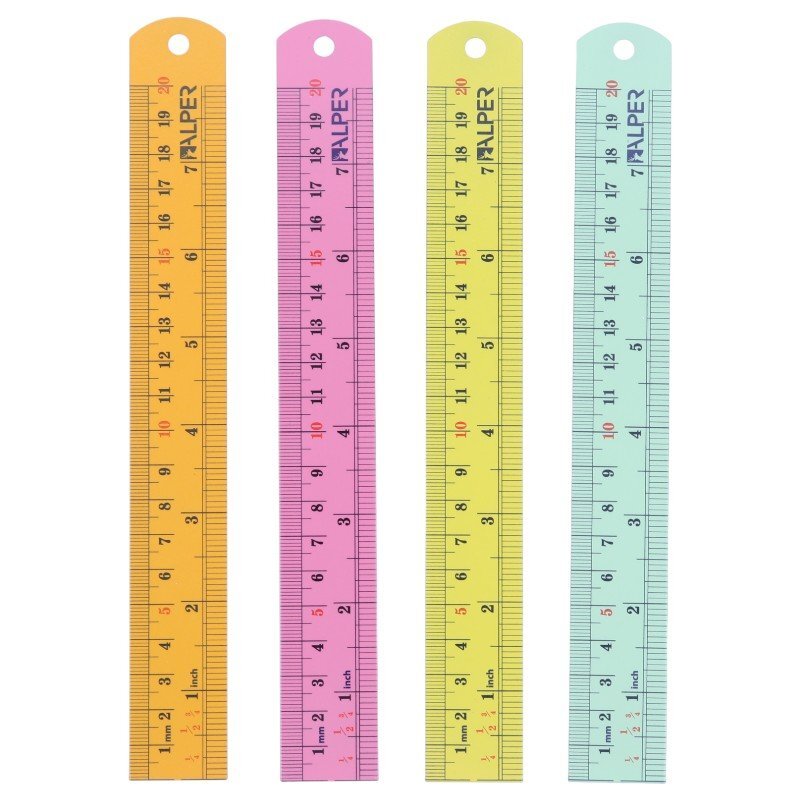 خط کش فلزی رنگی آلپر Alper 20cm