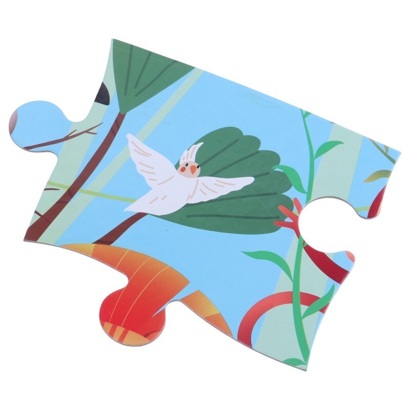 پازل 20 تکه دو رو فرفره های رنگی پویا طرح حیوانات جنگل و دایناسور ها کد 010708