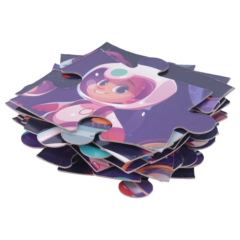 پازل 20 تکه دو رو فرفره های رنگی پویا طرح وسایل نقلیه و فضایی کد 010709