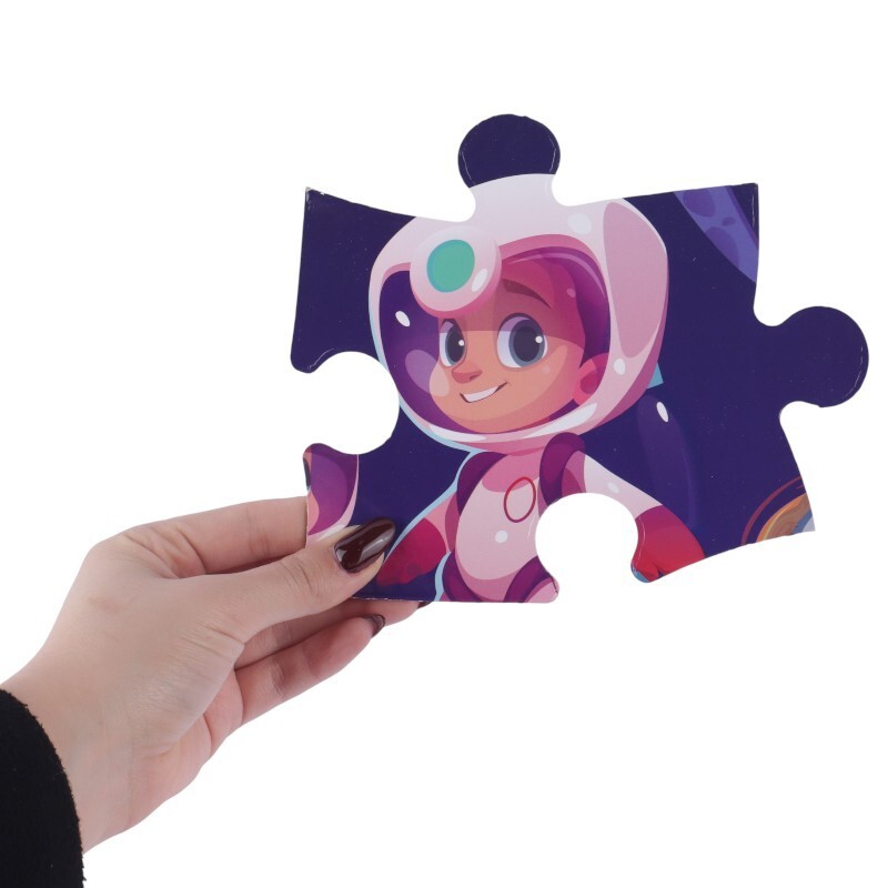 پازل 20 تکه دو رو فرفره های رنگی پویا طرح وسایل نقلیه و فضایی کد 010709