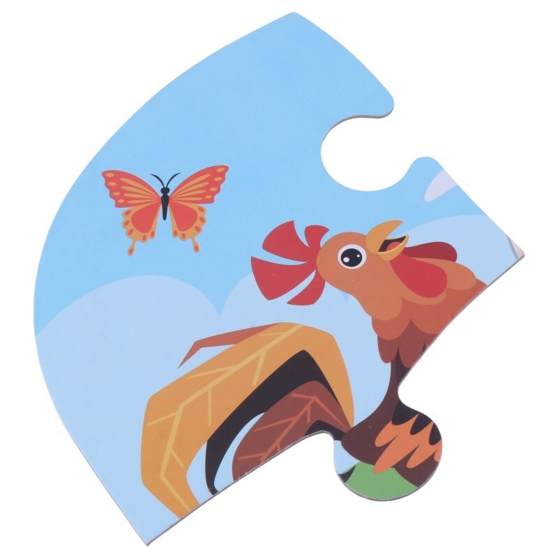 پازل 20 تکه دو رو فرفره های رنگی پویا طرح خانه و حیوانات مزرعه کد 010710