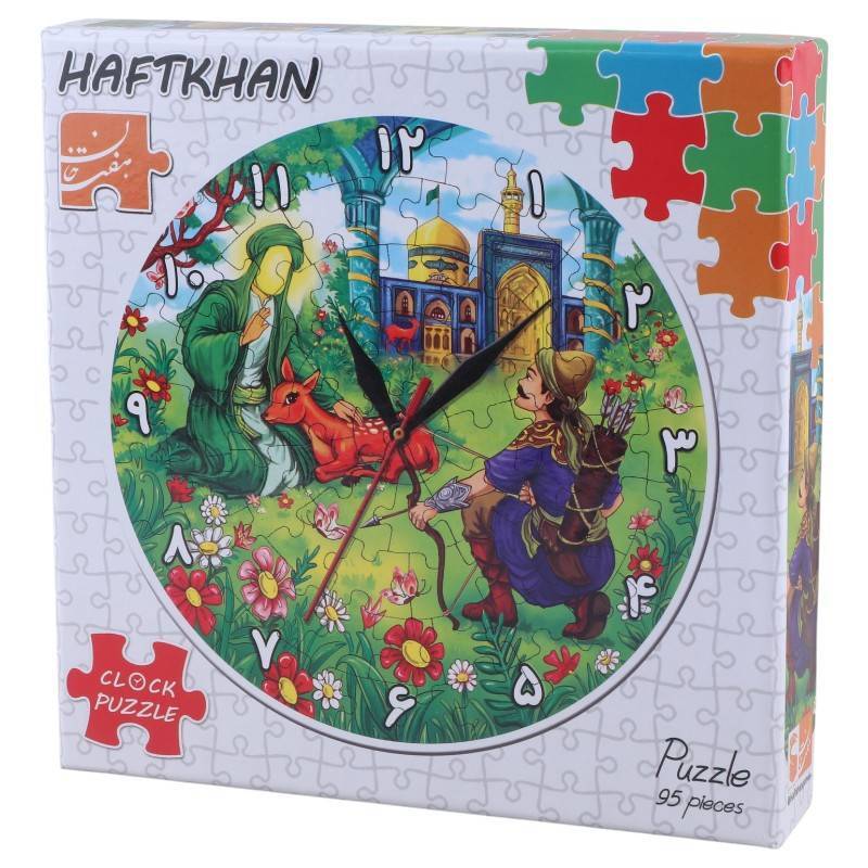 پازل ساعتی 95 تکه هفت خان طرح ضامن آهو مشهد کد 010682