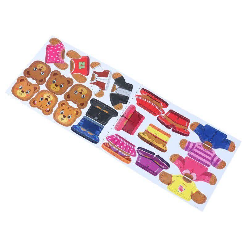 بازی فکری جورچین آهنربایی 22 تکه فرفره های رنگی پویا خرس های مهربون کد 010363